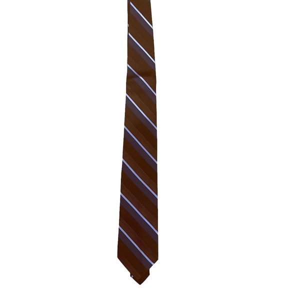 Van Heusen Other - VAN HEUSEN MENS‎ BROWN STRIPED TIE POLYESTER Like New Condition